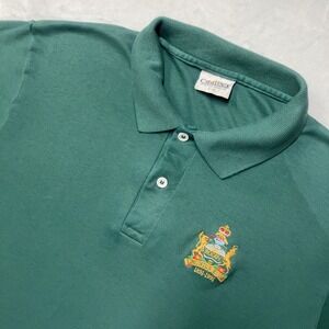 Vintage 90s Edmonton Rugby Polo Shirt 1891 to 1991‎ Crest Badge Made in Canada